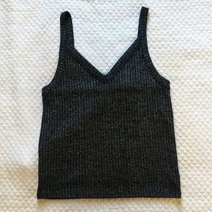 American Eagle Outfitters Black and Silver Tank Top Size L